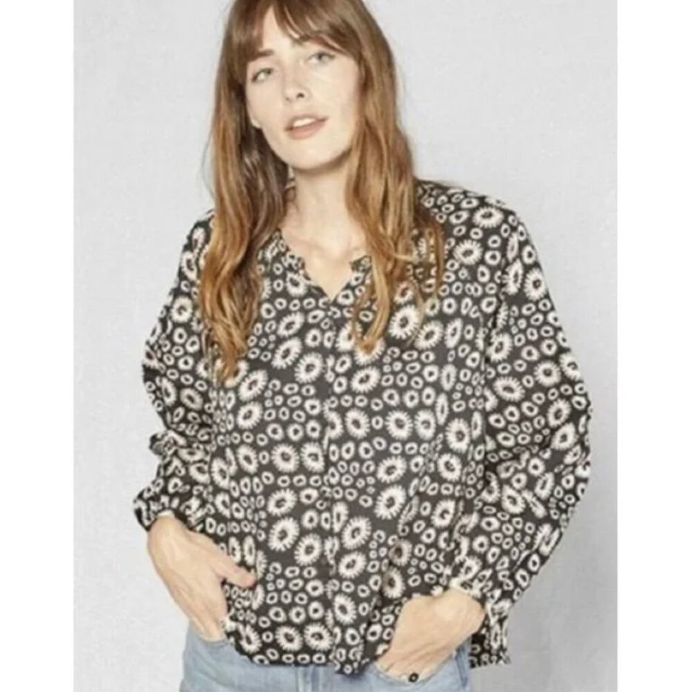 Outerknown Women’s Organic Cotton The Folk Top Button Down Longsleeve Print